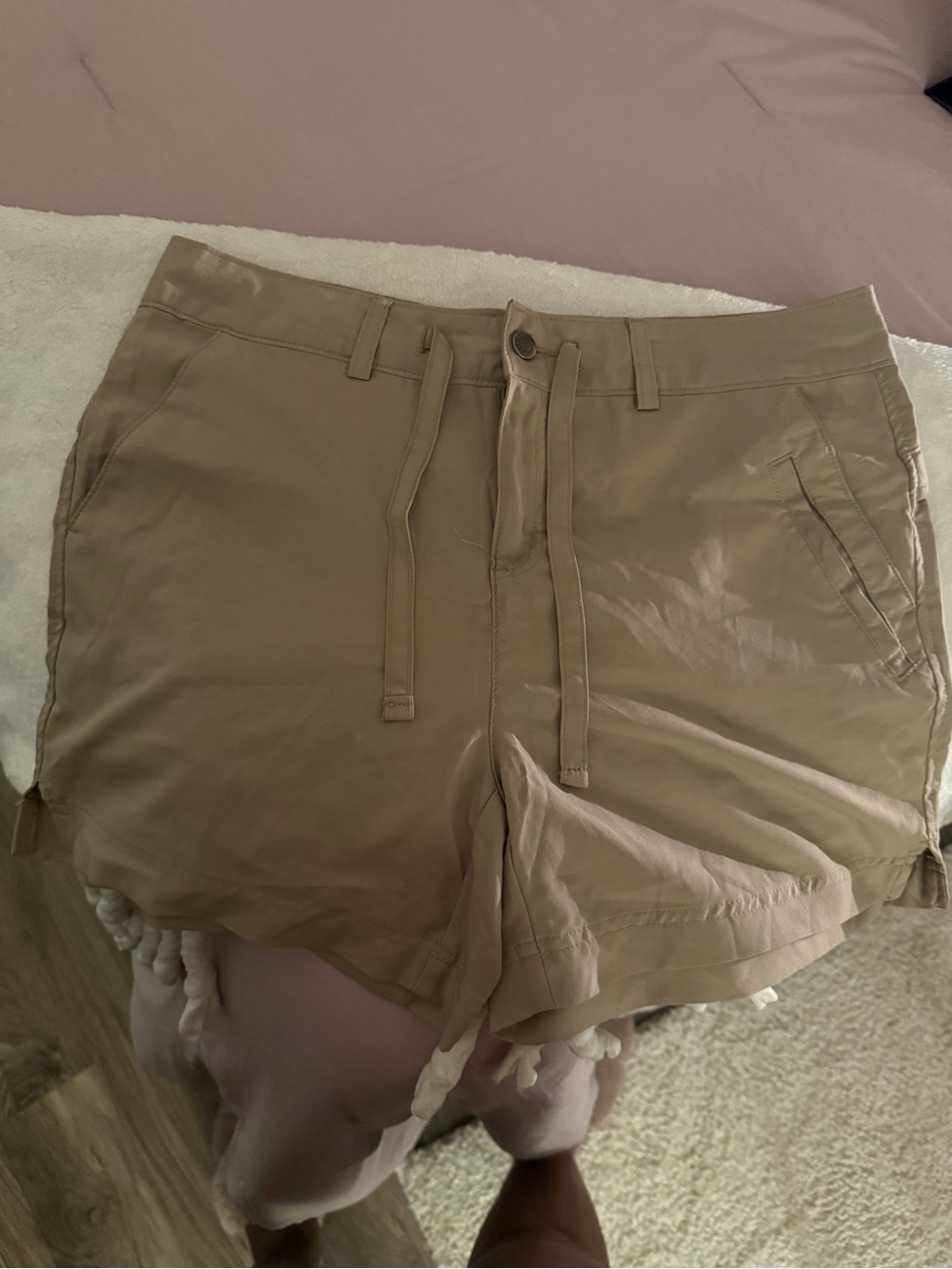 Magellan Outdoors Women's Drawstring Bermuda Shorts in Khaki